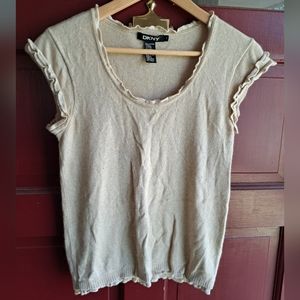 DKNY tan sleeveless sweater